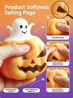 Jouet Squishy Citrouille Lumineuse en TPR, Élégance Charmante, pour Halloween, Anti-stress, à Remontée Lente, Doux à Presser, Jouet Fidget pour l'Anxiété