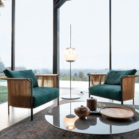 Fauteuil de jardin en rotin moderne, résistant à l'eau, en osier, pour hôtel de luxe, balcon, jardin, mobilier de détente
