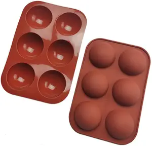Grand moule à pâtisserie en silicone à 6 cavités demi-sphériques pour la fabrication de <span class=keywords><strong>chocolat</strong></span>, de gâteaux, de gelée, de mousse en forme de dôme - Product Image 1