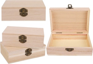 Scatola di legno di pino scatole di scorta artigianali naturali fai da te scatola regalo in legno con logo personalizzato di grandi dimensioni - Product Image 3