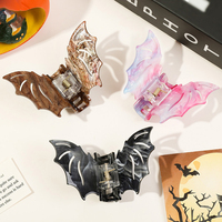 Halloween Acétate Chauve-Souris Forme Cheveux Griffes pour Femmes Acide Acétique Creux Chauve-Souris Pince À Cheveux Incassable Creative Vacances Requin Clip Cheveux