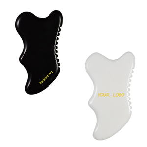 Ngọc Trắng guasha Nephrite bian đá điêu khắc khuôn mặt cơ thể gua SHA công cụ đá trắng Massager cho massage mặt với Hộp quà tặng - Product Image 1