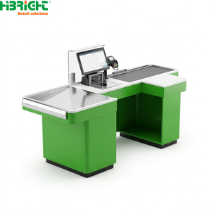 Modern Retail <b>Checkout</b> <b>Counter</b> POS Cashier Desk Stainless Steel Payment Table for Supermarket Store - Product Image 4