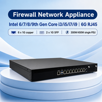 Perangkat Jaringan Firewall Intel Skylake Generasi ke-6/7/8/9 Core I3/i5/i7/i9 8x2.5G RJ45, Dual PSU