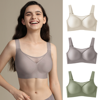 Sujetador Deportivo Sin Costuras con Tirantes Anchos en Forma de W, con Malla y Parches, para Mujeres con Busto Grande, Lencería Diaria