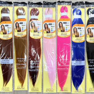 Estensioni per Capelli Sintetiche Afro Yaki Pre-Stirate 26 Pollici, Trecce Jumbo Box Braid con Acqua Calda, Effetto Ombré - Product Image 3
