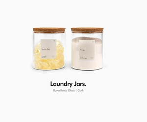 2L Glass <strong>Laundry</strong> Storage Container Borosilicate Glass <strong>Jar</strong> with Cork Lid - Product Image 2