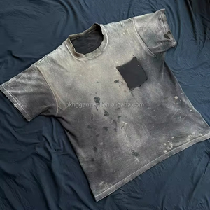 Camiseta de Algodón Tejido de Alta Calidad con Gráficos, Estilo Oversize, Hombros Caídos, Bordado y Estampado Personalizado - Product Image 1