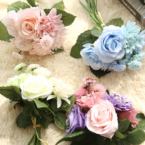 DE BODA hecho <span class=keywords><strong>a</strong></span> mano decoración del hogar verde de alta calidad novias ramo de flores - Product Image 5
