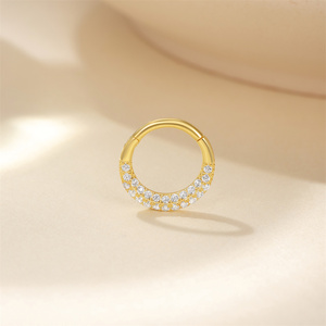 ROXI Pendientes de botón de cartílago y anillo de joyería para perforación de nariz de plata de ley 925 con circonita incrustada personalizada - Product Image 5