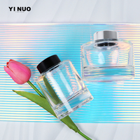 Bouteille de bâtons de parfum d'aromathérapie en verre vide transparent de luxe 120ml 150ml bouteille de diffuseur de roseau d'arôme en verre personnalisé