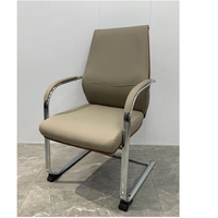 Chaise de bureau exécutive moderne et confortable à dossier haut, en cuir et acier inoxydable, design ergonomique pour visiteurs de chambre