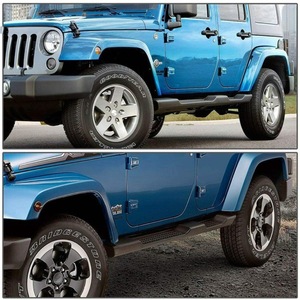 Jeep Wrangler JK Side <b>Steps</b> 4-<b>Door</b> Black Plastic Running Boards Foot Pedals Accessory - Product Image 5