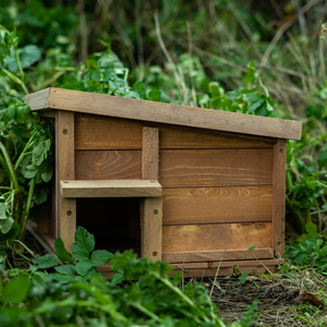 Casa riccio in legno moderna all'aperto gabbia per animali piccoli animali ibernazione rifugio e stazione di alimentazione - Product Image 2