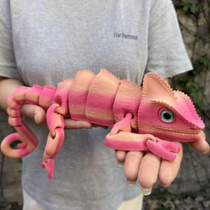 Jouet caméléon articulé imprimé en 3D Vashine, flexible, multi-articulations, yeux 3D réalistes, ornement de bureau anti-stress et sensoriel - Product Image 2