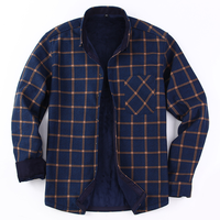 Blouson Bomber Homme Formel Zippé en Flanelle à Carreaux Doublé Polaire Chaud Automne, Qualité Supérieure, Personnalisable, Vente en Gros