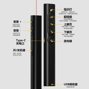 Seewo PT2301 Wireless Laser Pointer Bluetooth PPT Page Turner 100M Range Rechargeable With Silicone Buttons For Teaching Office - Product Image 2