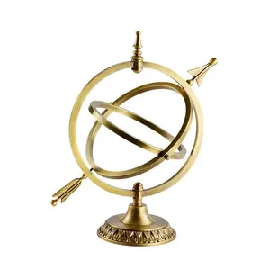 Fashion light luxury home brass globes stainless steel office decorative items for desk