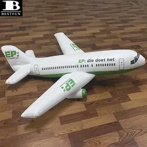 Eco-vriendelijke Dikke Pvc Grote Opblaasbare Vliegtuig 3D Modellen Duurzaam Vinyl Blow Up A380 Vliegtuig Zachte Speelgoed