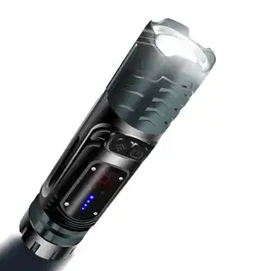 Camping Zoomable Long Range Torch Light Cob Emergency Lampe De Poche Usb Rechargeable Tactical Xhp50 Led Flashlight