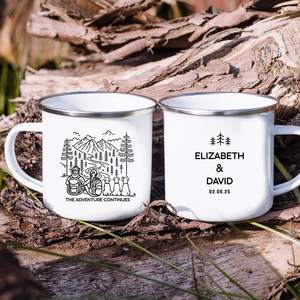 Tasses en émail réutilisables portables de 350 ml avec bord blanc, emballage <span class=keywords><strong>personnalisé</strong></span>, design par sublimation, petites quantités acceptées - Product Image 3