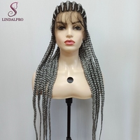 Soldes Exceptionnelles : Perruques Tressées Sans Colle en Gros, Perruques Tressées Complètes en Dentelle Cheveux Synthétiques, Perruque Tressée Cornrow Transparente