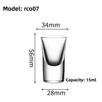 Design classique 1oz 2oz Capacité Verre à liqueur Fond épais Bullet Verres pour Wine Bar Party Wedding