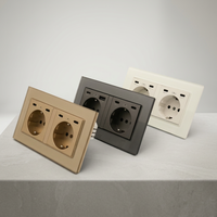 Prise murale double Schuko EU en verre trempé avec double port USB Type C+C 16A pour usage industriel et hospitalier