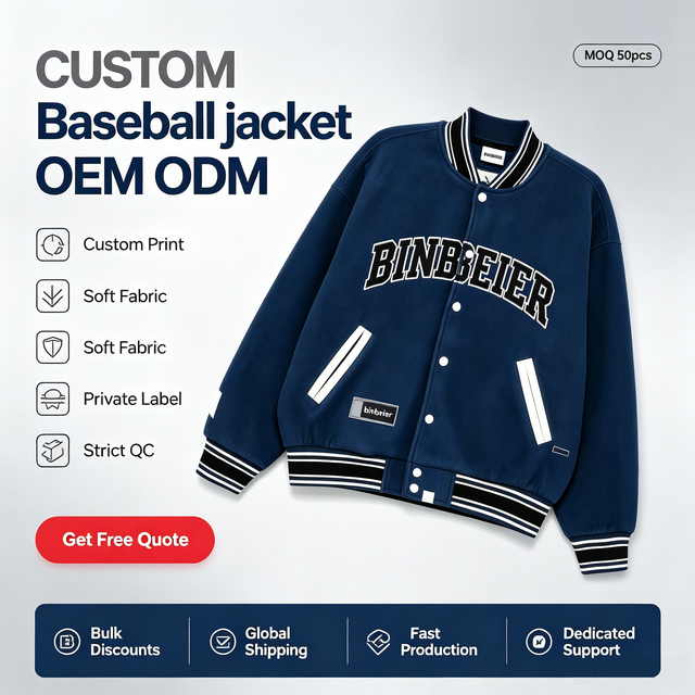 Wholesale Custom Varsity Baseball Jacket Factory Full Branding Custom Print Embroidery Streetwear Outerwear Low MOQ 50pcs