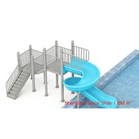 Toboggan aquatique en fibre de verre en spirale, hauteur 1,8 m, pour aire aquatique et piscine, certifié EN1176 CE