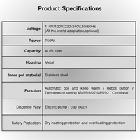 LANCO Distributeur d'eau électrique, Bouilloire thermos, Protection contre le chauffage à sec, Théière, Pot thermique électrique