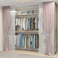 Système de dressing ouvert en acier au carbone, avec paniers et étagères muralles extractibles, rangement moderne multi-scénarios