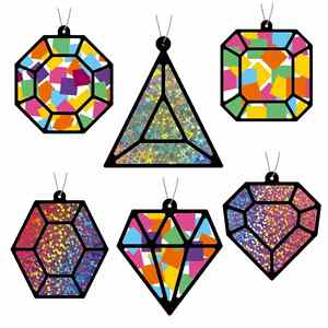 Kit de loisirs créatifs DIY en papier pour fenêtre, attrape-soleil à suspendre, motif bijou et diamant, pour activités scolaires, maison, fêtes d'enfants et cadeaux - Product Image 4