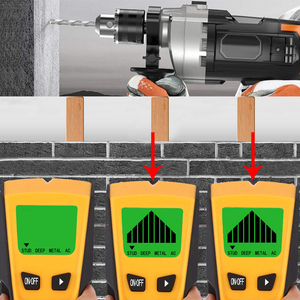 جهاز EOUTIL لاكتشاف مراكز المسامير مع شاشة LCD للخشب/المعادن، كاشف للقضبان المعدنية والأسلاك الكهربائية الحية، مصنوع من مادة ABS، موديل TH130 - Product Image 3
