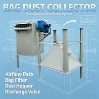 Collecteur de poussière industriel à sacs, unité de filtration à impulsions pour l'usine de matériaux d'isolation thermique, nettoyage de la poussière de laine de roche