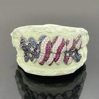 Diseño Personalizado, Grillz de Plata 925 con Moissanita, Diamantes VVS, Joyería Dental Hip Hop Completamente Cubierta de Diamantes, Brillo Intenso, Exclusivo
