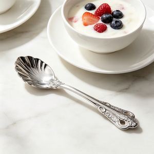 Baroque Seashell Shaped Coffee Tea Spoon 304 Stainless Steel <b>Dessert</b> Fruit <b>Fork</b> Mirror Polished for Wedding Restaurant Hotel - Product Image 3