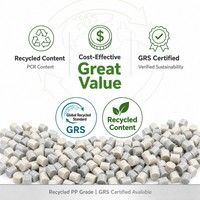 Granulés de PP recyclé, granulés de PP regranulés, pellets de PCR, polypropylène écologique pour le moulage général et les produits durables