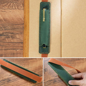 Funda elástica para bolígrafo A5 personalizada, funda para bolígrafo de cuero de vaca para cuaderno, soporte para bolígrafo táctil de diario de PVC para planificador diario - Product Image 5