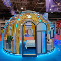 Carpa Iglú Transparente de Policarbonato Resistente para Exteriores, Domo Geodésico de Alta Resistencia al Fuego, Carpa Móvil para Restaurantes y Ferias Comerciales