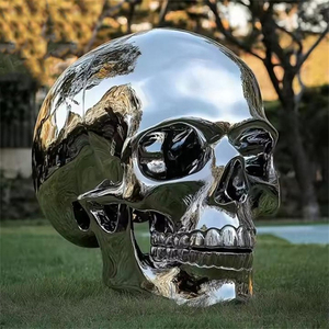 Hiện đại ngoài trời trừu tượng thép không gỉ Skeleton tượng tùy chỉnh nhà máy kim loại nghệ thuật điêu khắc SỌ thiết kế - Product Image 1