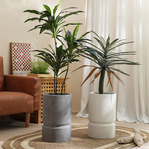 Style moderne nordique grand Pot de <span class=keywords><strong>fleur</strong></span> boue de magnésium haute cylindrique <span class=keywords><strong>pour</strong></span> salon <span class=keywords><strong>balcon</strong></span> jardin plantes vertes plateau de plante verte - Product Image 2