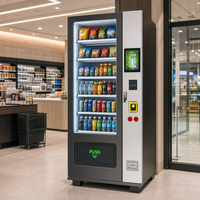 Distributeur automatique de snacks 27-36 sélections, distributeur à spirale, écran LCD défilant, SDK, gestion basée sur le cloud par pièces/jetons, ADA