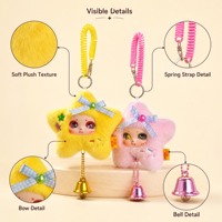Porte-clés en peluche étoile porte-bonheur créative et mignonne, pendentif en peluche à visage en vinyle, jouet tendance, breloque, ornement de sac à dos, poupée en peluche