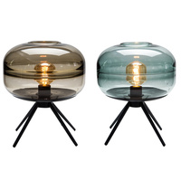 Lampe de table à LED en verre de style nordique tendance à vendre, lampe de chevet moderne pour chambre à coucher, hôtel