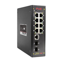 Switch PoE industriel géré L2 Plus 10 ports Full Gigabit, 8 ports PoE, 2 ports SFP, boîtier en aluminium IP40, capacité 192 Gbit/s