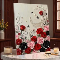 Peintures décoratives faites main DIY, kits de peinture diamant créatifs pour décorations d'entrée, perles