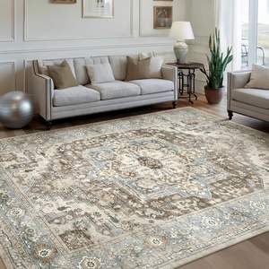 Alfombra Persa de Terciopelo Cristal, Rectangular, Resistente a las Manchas, para Sala de Estar o Dormitorio, Lavable con Agua, Alfombra Decorativa - Product Image 1