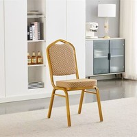 Chaise de banquet empilable pour événements de salle de bal d'hôtel de luxe, finition or, argent, chrome, mariage, fête, conférence, salon