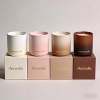 Vente en gros de bougies parfumées rondes de luxe faites à la main, boîte cadeau, cire de soja naturelle, aromathérapie, Noël et Nouvel An, logo personnalisé OEM